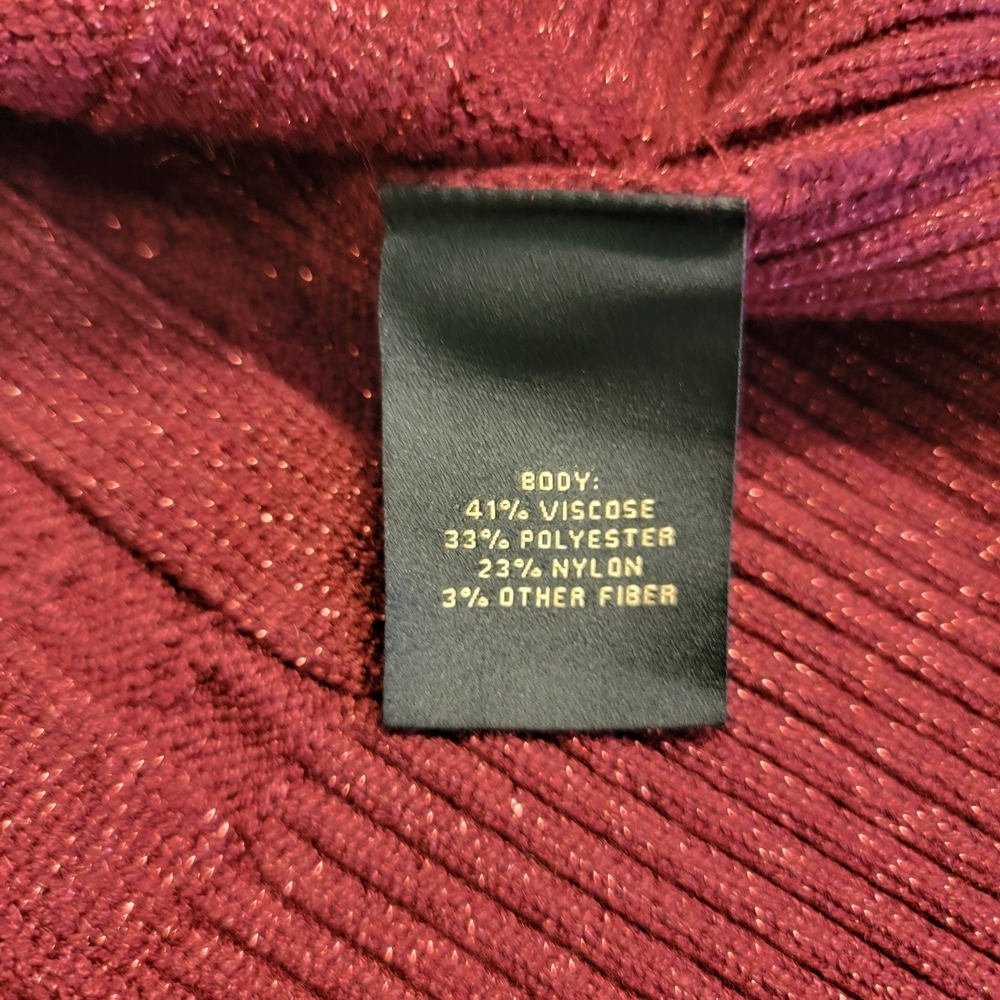 kathy ireland Fashion 360 Yacht Harbor Cable Knit Sweater Burgundy Size 3X - Picture 6 of 6